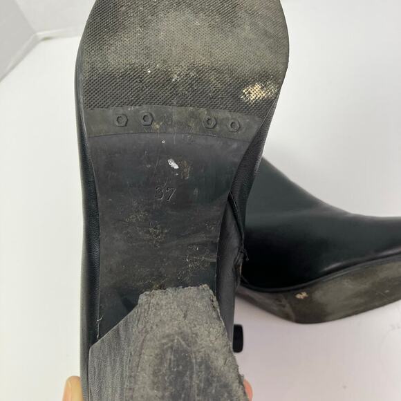 Bueno Sofie Black Leather Heeled Ankle Booties Dress Booties Careerwear Sz 37 - Picture 14 of 16